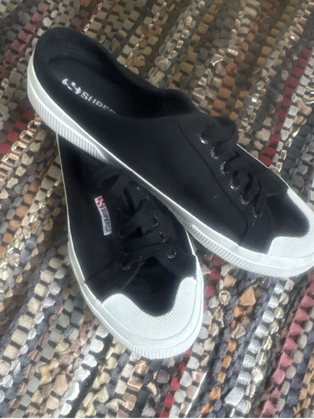 Superga Black Canvas Slip-On Sneakers Women’s EU 39.5 US 8.5